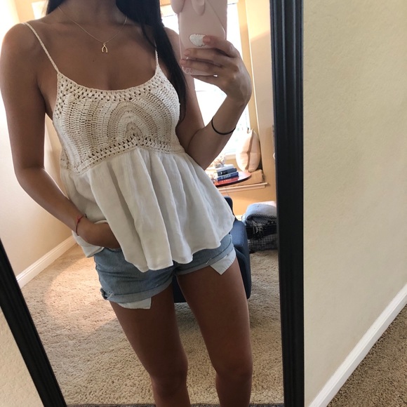 Zara White Crocheted Top - Picture 1 of 8
